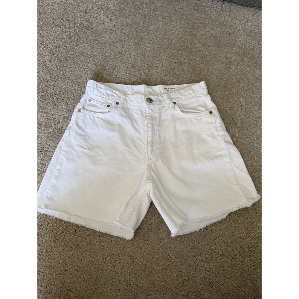 Rag & Bone Kaia Shorts Womens 28 White Organic Cotton Denim High Rise NWOT